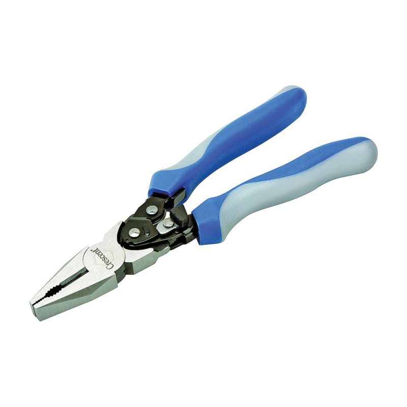 Crescent Pro Series PS20509C Linesman&#039;s Plier, 8 in OAL, 11 AWG Cutting Capacity, Blue/Gray Handle, 1 in W Jaw