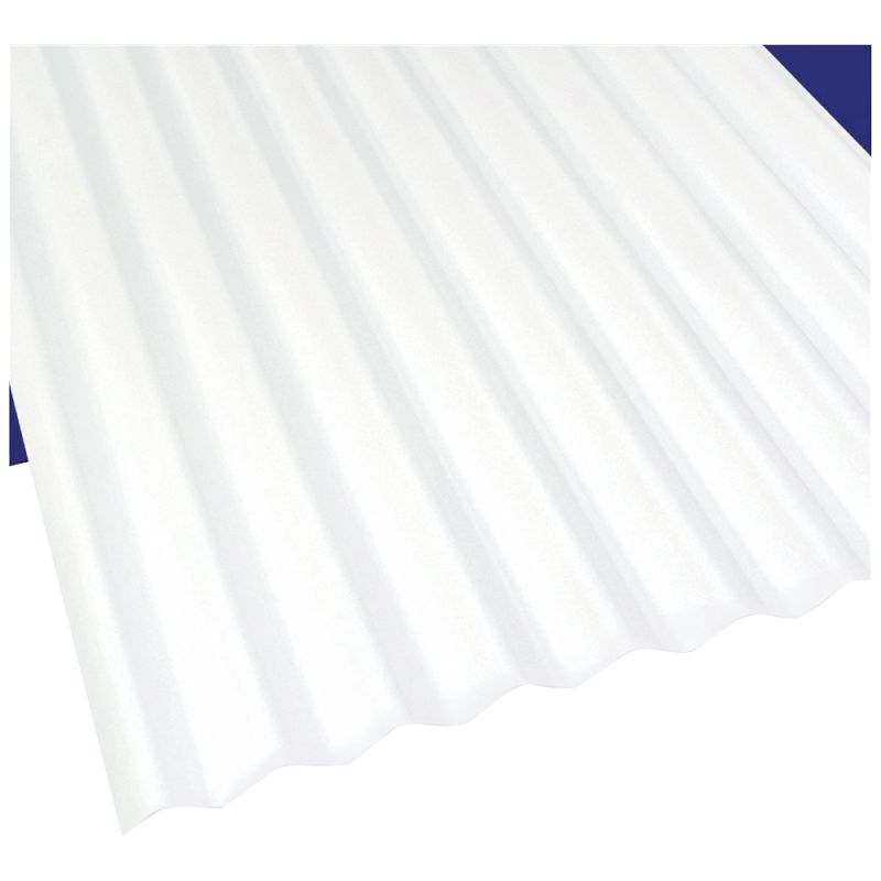 Sun N Rain 103693 Corrugated Roofing Panel, 10 ft L, 26 in W, 0.063 in Thick Material, Polycarbonate, White White