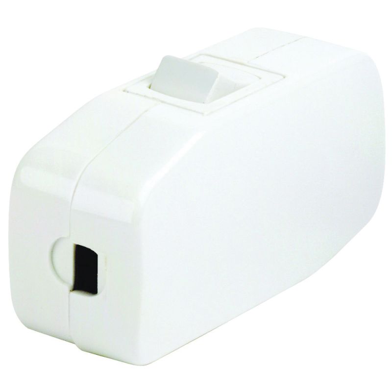 Leviton C24-05410-0KW Cord Switch, 3 A, 125 V, White White