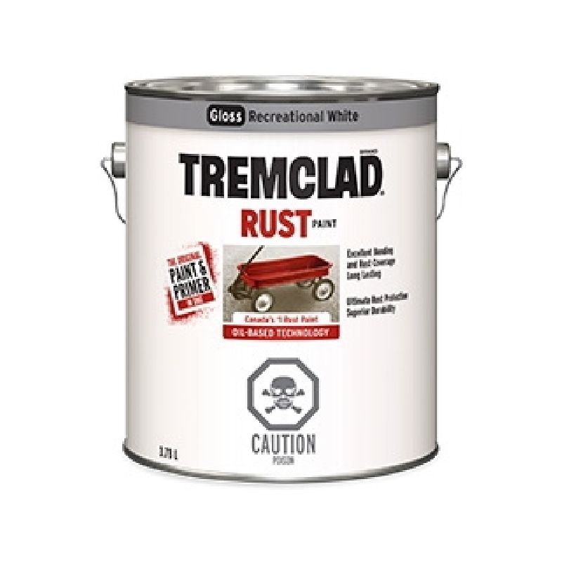 Tremclad 27032X155 Rust Preventative Paint, Oil, Gloss, Recreational White, 3.78 L, Can Recreational White (Pack of 2)