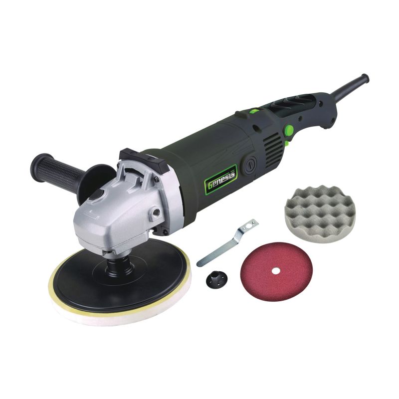 Genesis GSP1711 Variable Speed Sander/Polisher, 11 A, 5/8-11 UNC Spindle, 600 to 3000 rpm Speed, Auxiliary Handle