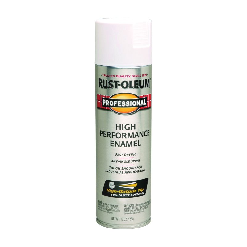 Rust-Oleum 7590838 Enamel Spray Paint, Flat, White, 15 oz, Can White