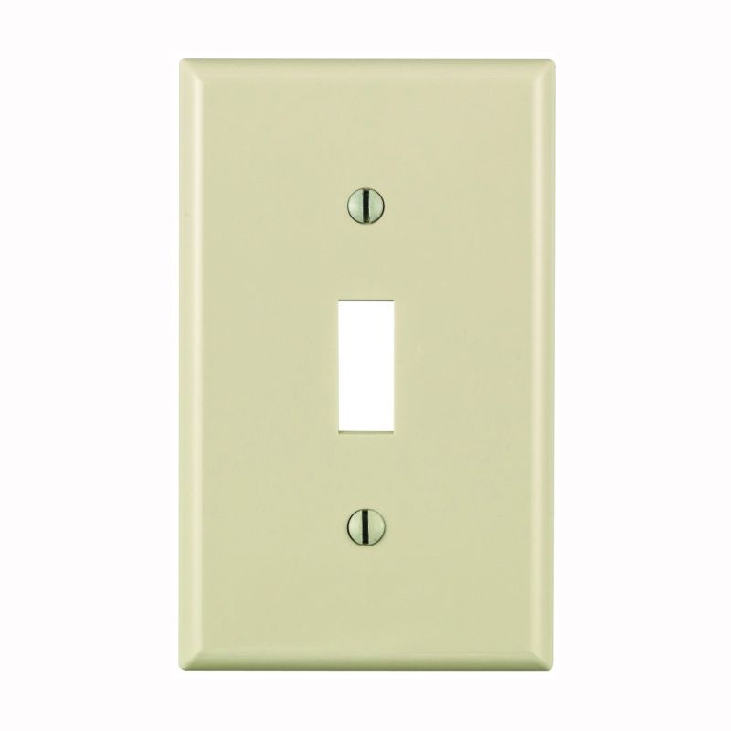 Leviton 024-80701-00T Wallplate, 4-1/2 in L, 2-3/4 in W, 1 -Gang, Nylon, Light Almond, Smooth Light Almond