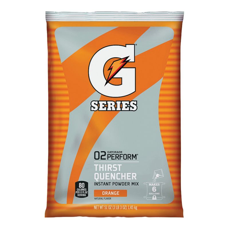 Gatorade 03968 Thirst Quencher Instant Powder Sports Drink Mix, Powder, Orange Flavor, 51 oz Pack