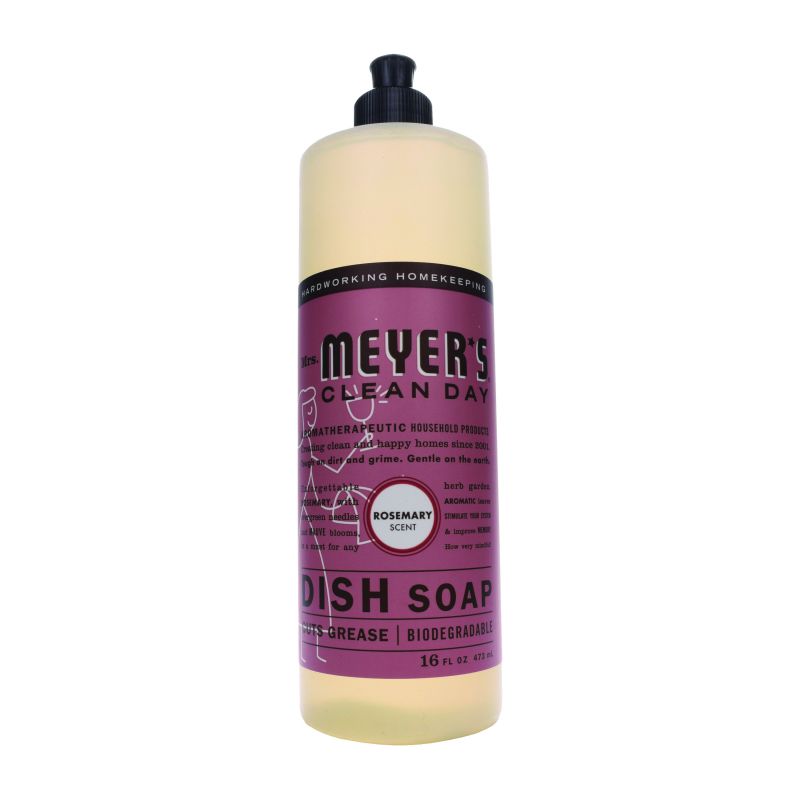 Mrs. Meyer&#039;s 17451 Dish Soap, 16 oz, Liquid, Rosemary, Colorless Colorless