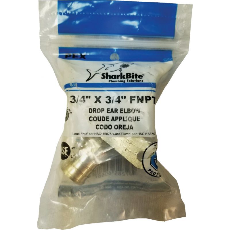 SharkBite Brass Barbed Drop Ear Elbow 3/4 In. CF X 3/4 In. FPT