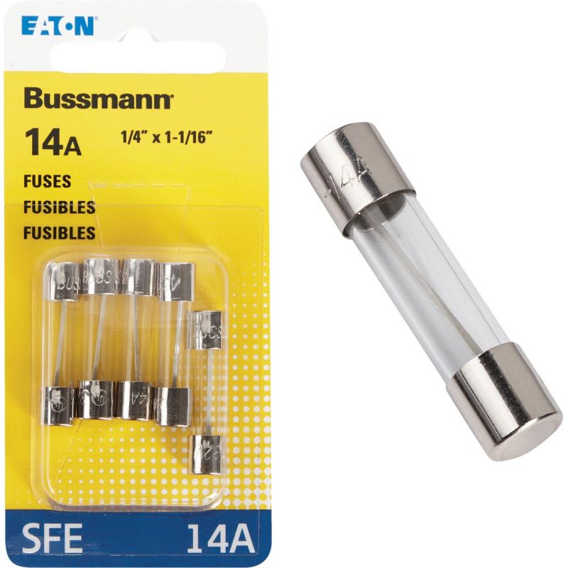 Bussmann Glass Tube Automotive Fuse Clear, 14A