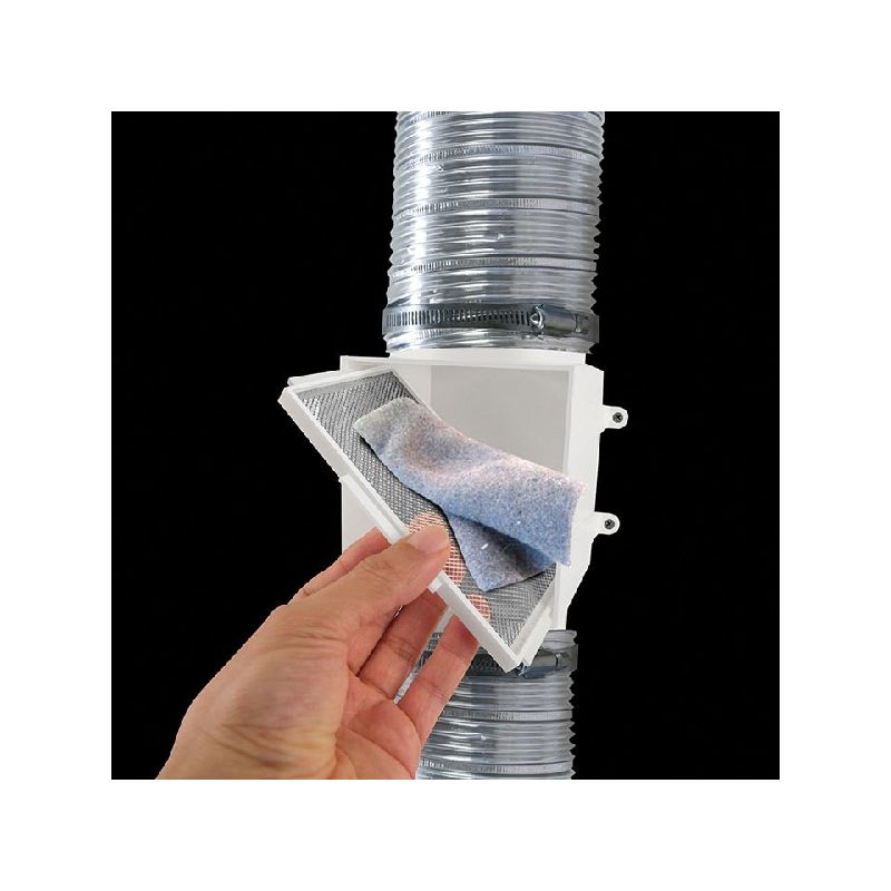 Dundas Jafine PCLT4WZW Dryer Duct Lint Trap, 4 in Duct, Polystyrene