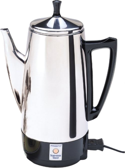 Farberware FCP412 12-Cup Percolator, Black/Silver