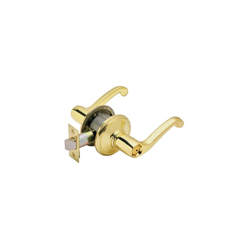 Schlage F Series F40V FLA 605 Privacy Lever, Mechanical Lock, Bright Brass, Metal, Residential, 2 Grade