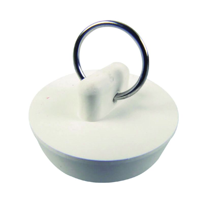 Danco 80226 Drain Stopper, Rubber, White, For: 1-3/8 in Drain, Universal Sink White