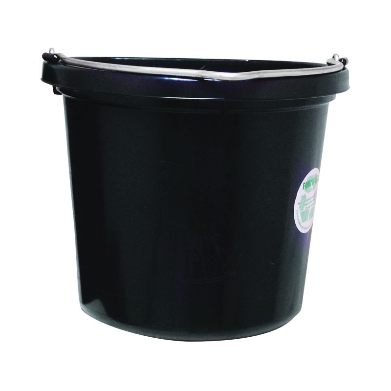 Fortex-Fortiflex FB-120 Series FB-120BX Bucket, 20 qt Volume, Rubber/Polyethylene, Black Black
