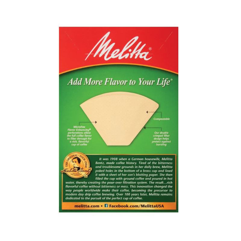 Melitta 626412 #6 Coffee Filter, Cone, Paper, Natural Brown Natural Brown
