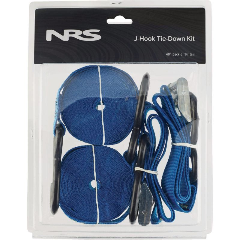 NRS 1 in x 14 Ft. J-Hook Tie-Down Strap Iconic Blue
