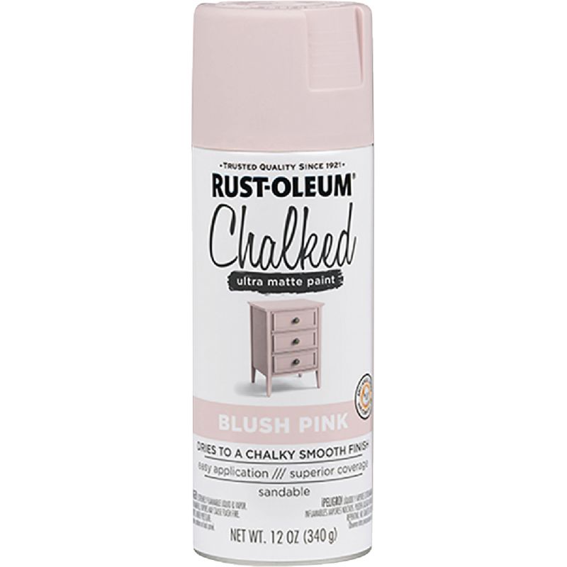 Rust-Oleum Chalked Ultra Matte Spray Paint Blush Pink, 12 Oz.