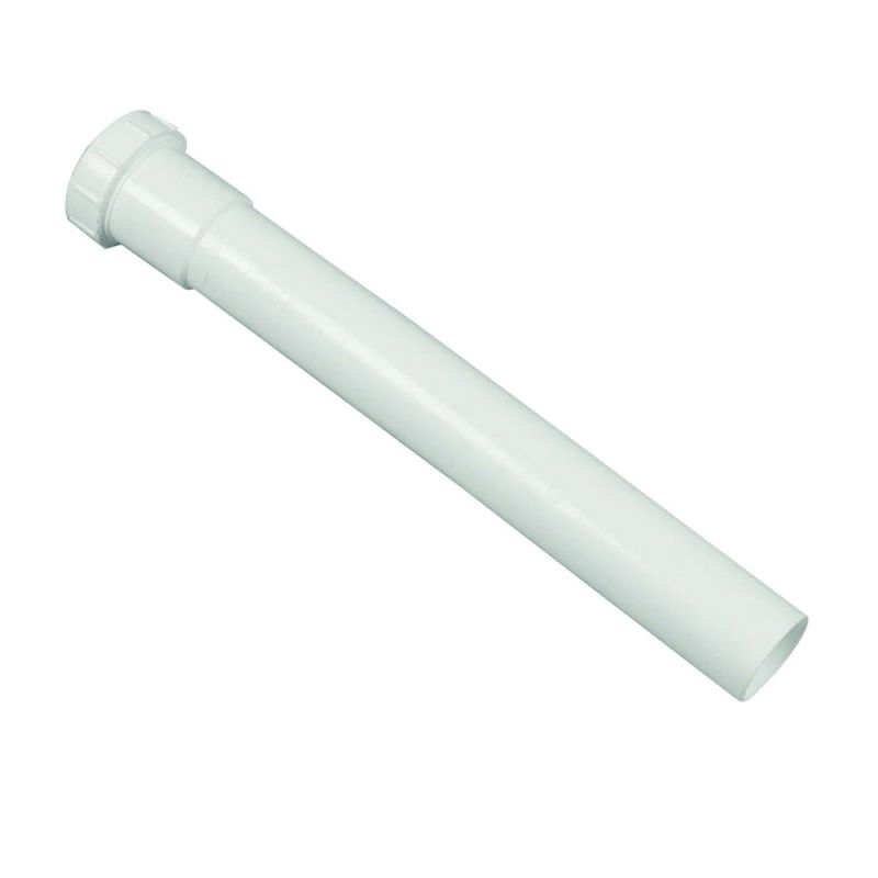 Danco 94031 Pipe Extension Tube, 1-1/2 in, 12 in L, Slip-Joint, Plastic, White White