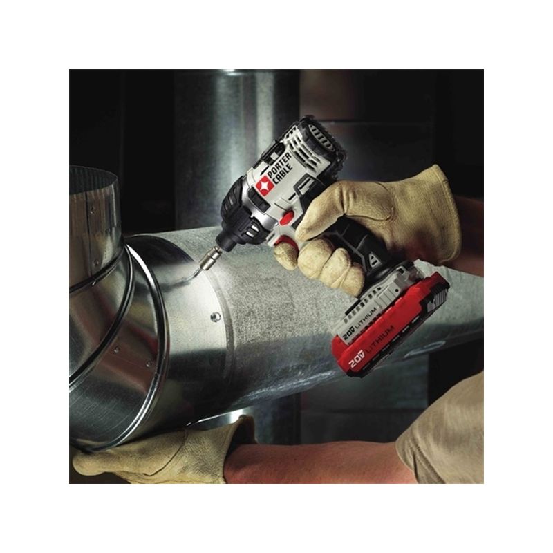 Porter-Cable PCCK640LB Impact Driver Kit, Battery Included, 20 V, 1.5 Ah, 1/4 in Drive, Hex Drive, 3100 ipm
