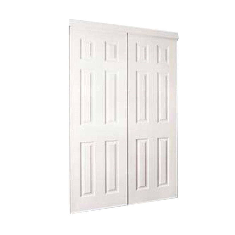 SGA 04851009102100 Sliding Door, 48 in W, 80-1/2 in H, 6 Panels Panel, Masonite Door, Steel Frame