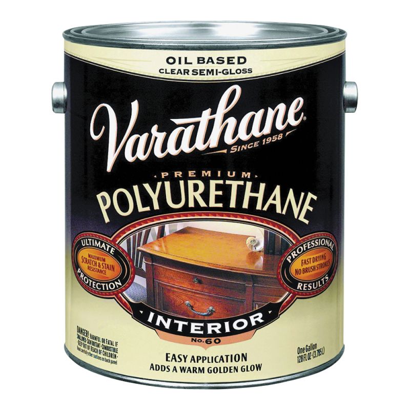 Varathane 242170 Interior Classic Polyurethane, Semi-Gloss, Liquid, Clear, 1 gal, Can Clear (Pack of 2)