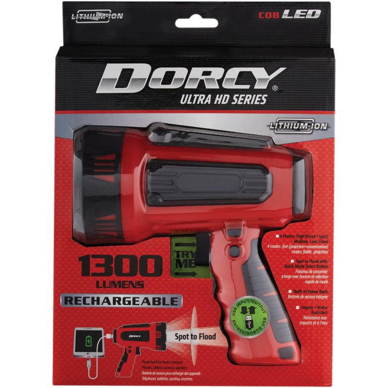 Dorcy Ultra USB Rechargeable 1300-Lumen Spotlight
