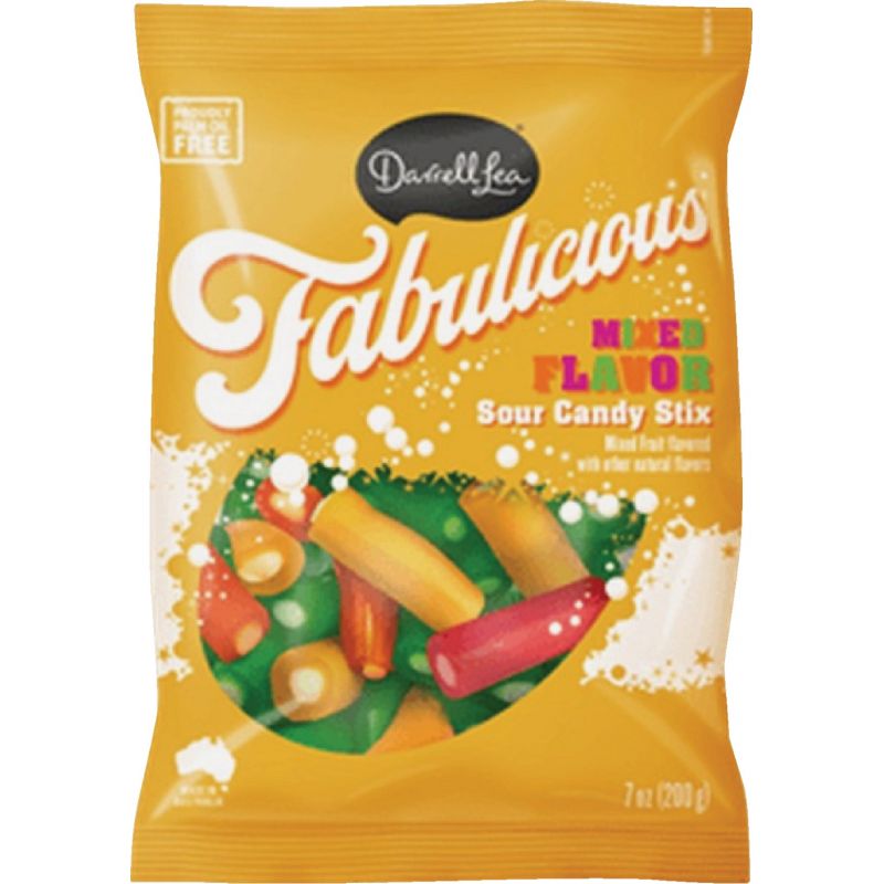 Darrell Lea Fabulicious Sour Candy Stix (Pack of 8)