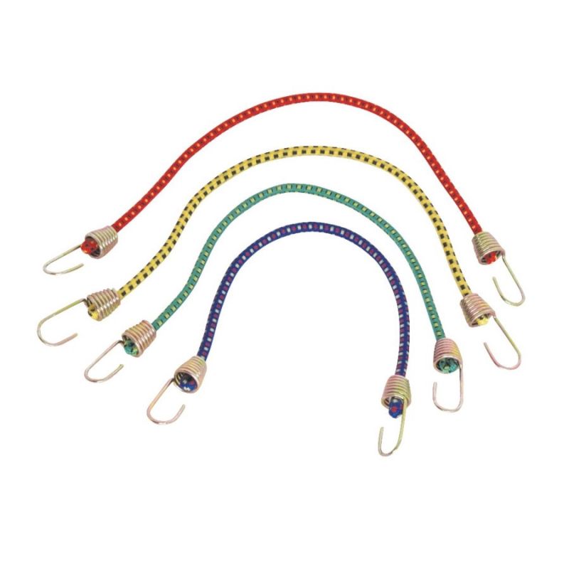 ProSource FH64074 Stretch Cord, 4 mm Dia, 10 in L, Blue/Green/Red/Yellow, Hook End Blue/Green/Red/Yellow