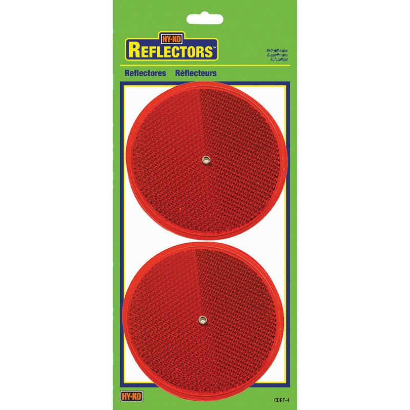 Hy-Ko Nail-On Reflector 3-1/4 In. Dia., Red