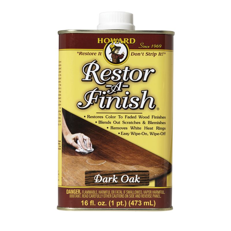 Howard RF7016 Wood Restorer, Dark Oak, Liquid, 16 oz, Can Dark Oak