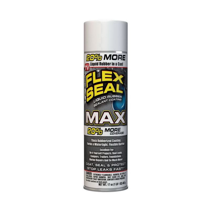 Flex Seal FSMAXWHT24 Rubberized Spray Coating, White, 17 oz, Can White