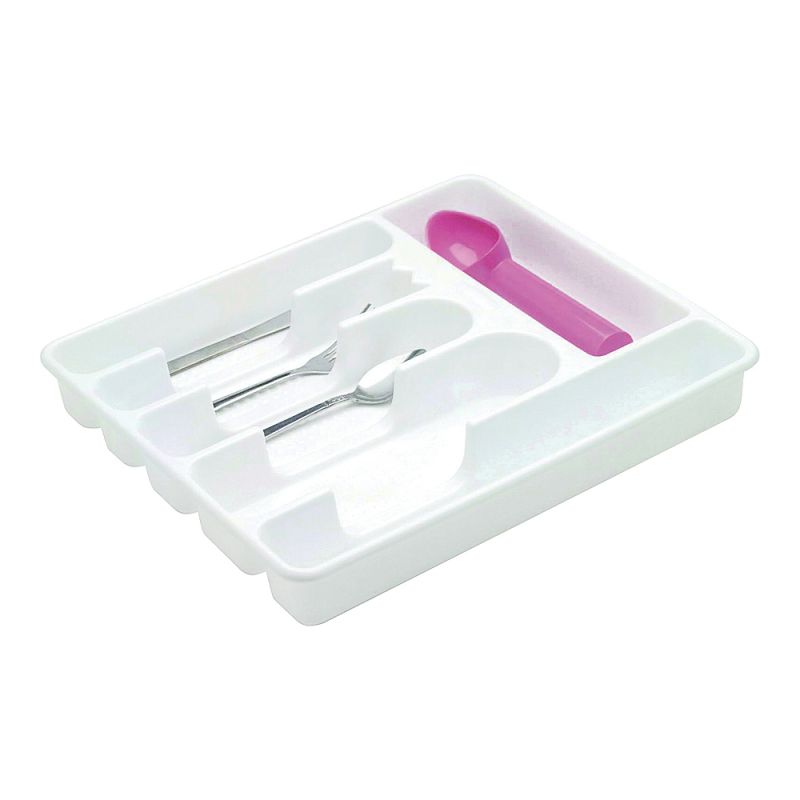 Rubbermaid 2925RDWHT Cutlery Tray, 11-1/2 in W, 13-1/2 in D, Plastic, White White