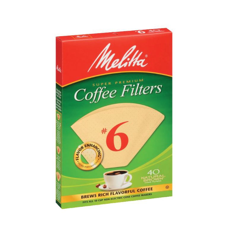Melitta 626412 #6 Coffee Filter, Cone, Paper, Natural Brown Natural Brown