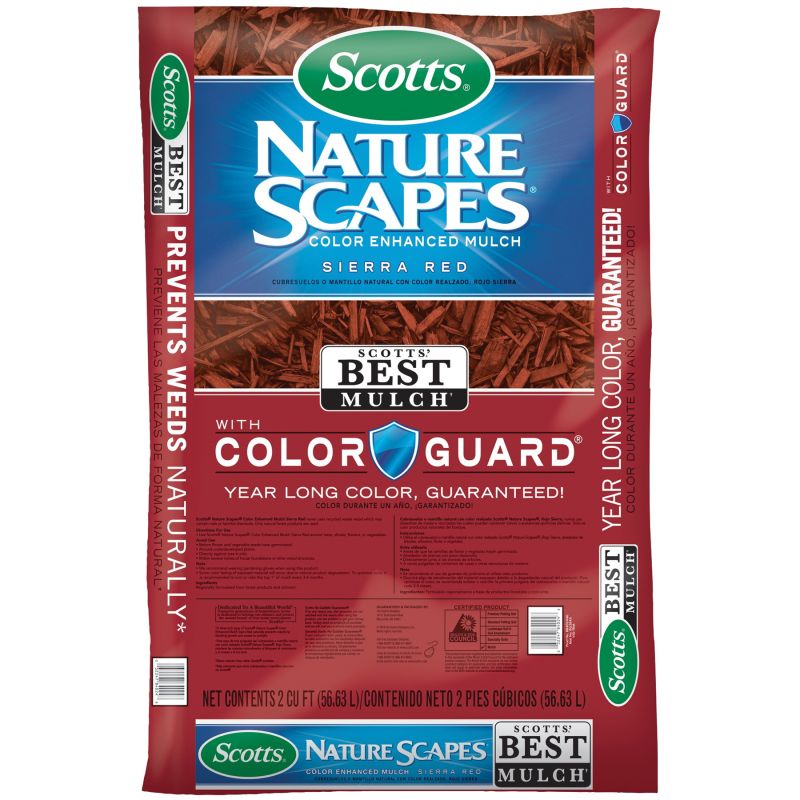 Scotts 88402440 Mulch, Solid, Earthy, Red, 2 cu-ft Bag Red