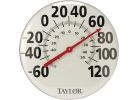 Taylor Metal Dial Outdoor Wall Thermometer White, Black Numbers