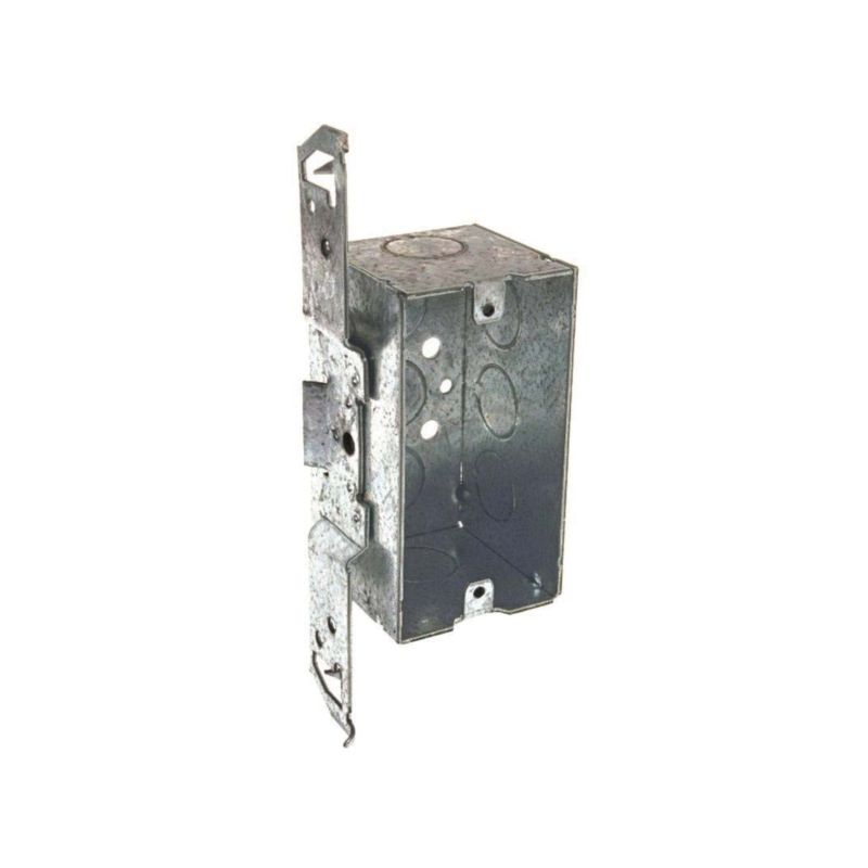 Raco 678 Handy Box, 1-Gang, 8-Knockout, 1/2 in Knockout, Galvanized Steel, Gray, TS Bracket Gray