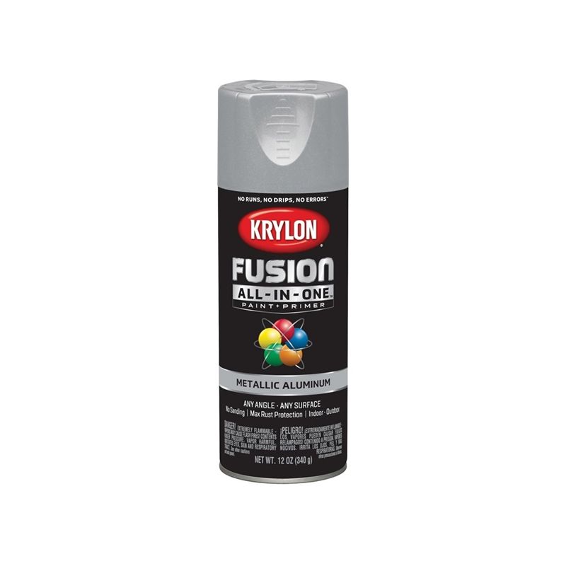 Krylon K02766007 Spray Paint, Metallic, Aluminum, 12 oz, Can Aluminum