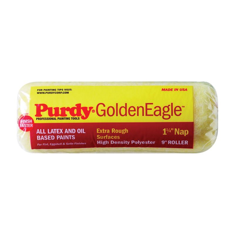 Purdy Golden Eagle 608097 Paint Roller Cover, 1-1/4 in Thick Nap, 9 in L, Polyester Cover