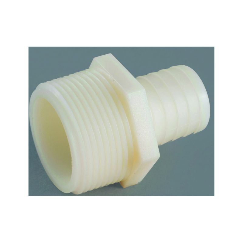 Anderson Metals 53701-0604 Hose Adapter, 1/4 in, Barb, 3/8 in, MIP, 150 psi Pressure, Nylon (Pack of 10)
