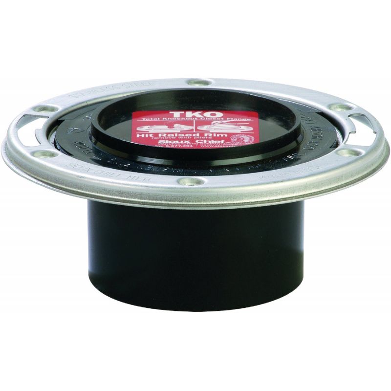 Sioux Chief Total Knockout 3 In. Hub/Inside 4 In. ABS Toilet Flange w/SS Swivel Ring 4 In. X 3 In.