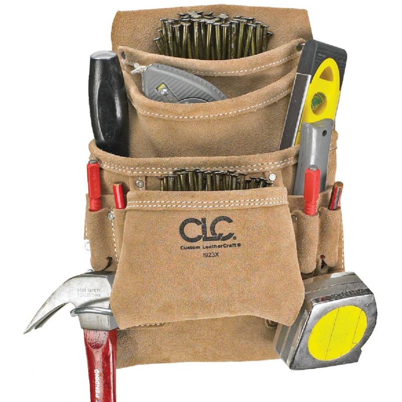 CLC 10-Pocket Carpenter&#039;s Nail &amp; Tool Bag Tan