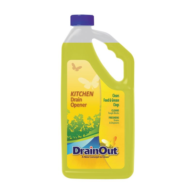 Drain OUT DOK0632N Drain Opener, Liquid, Yellow, Citrus, 32 oz, Bottle Yellow (Pack of 6)