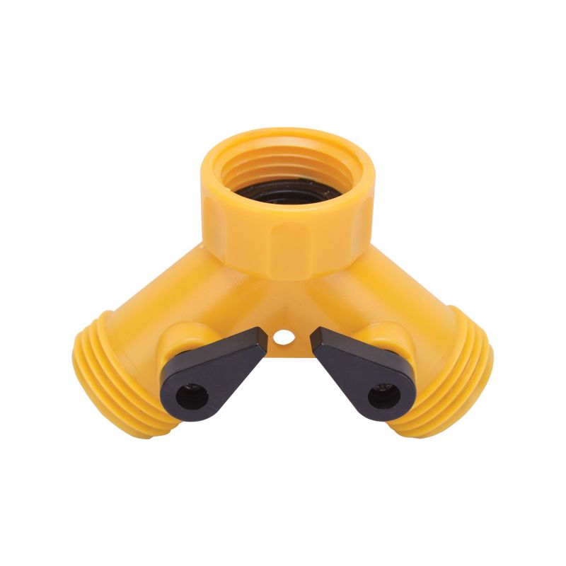 Landscapers Select GC5113L Y-Connector, Female and Male, Plastic, Yellow, For: Garden Hose and Faucet Yellow