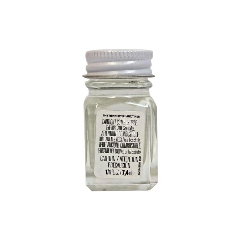 Testors 1148TT Enamel Thinner, Liquid, Solvent, Clear, 0.25 oz, Bottle Clear