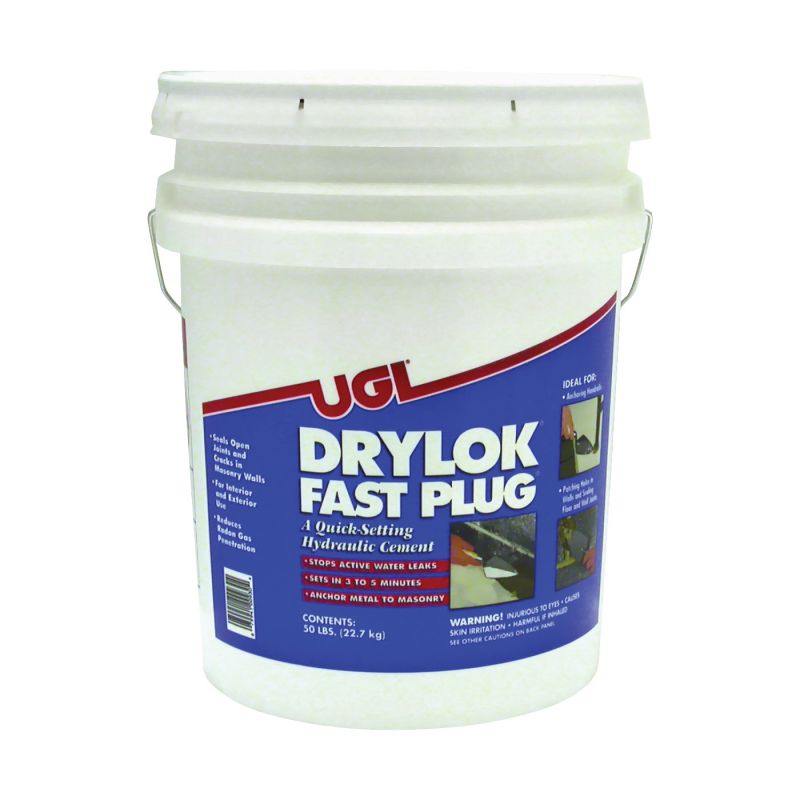 Drylok Fast Plug Series 00930 Hydraulic Cement, Gray, Powder, 50 lb Gray
