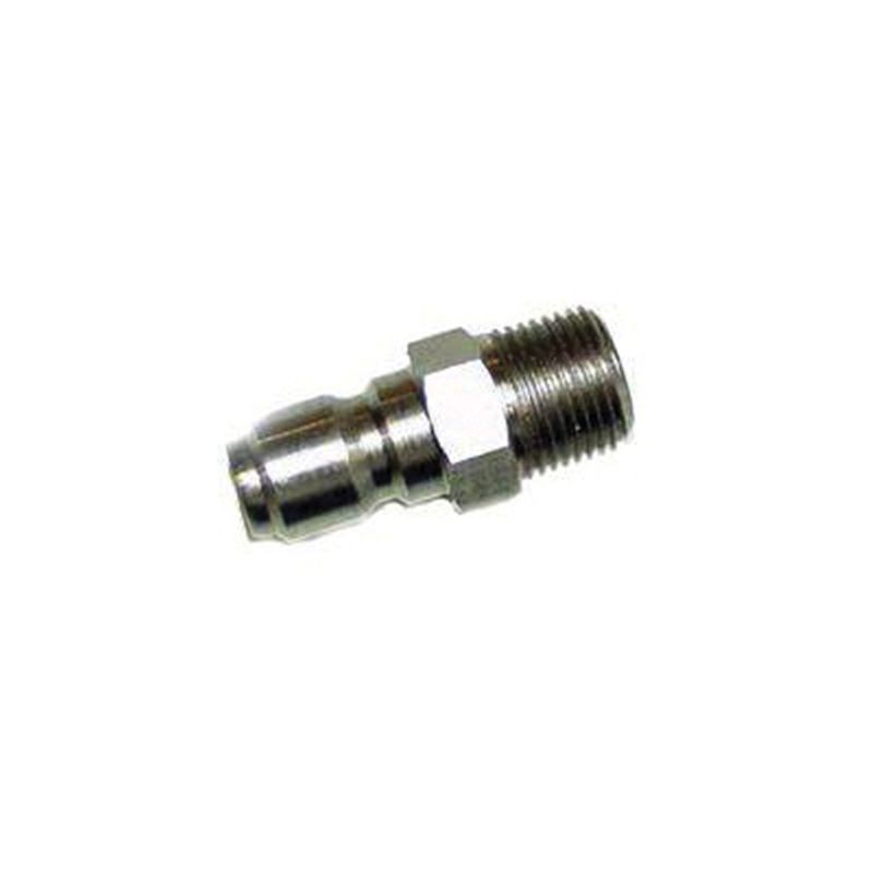 Mi-T-M AW-0017-0005 Adapter, 3/8 x 3/8 in Connection, Quick Connect Plug x MNPT, Stainless Steel