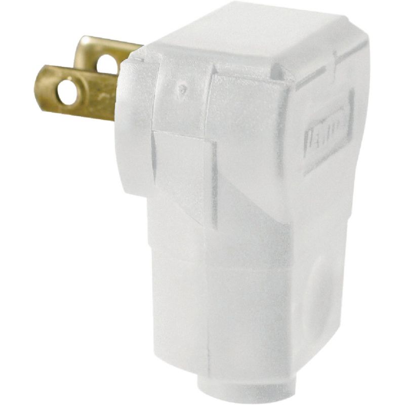 Leviton Angle Cord Plug White, 15A