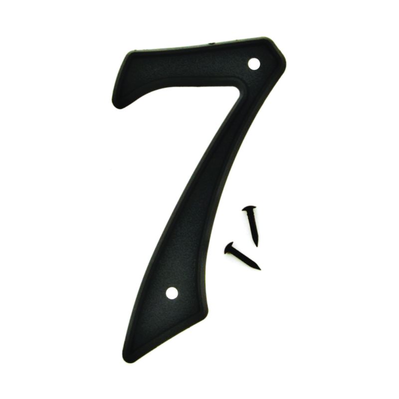 Hy-Ko PN-29/7 House Number, Character: 7, 4 in H Character, Black Character, Plastic (Pack of 10)
