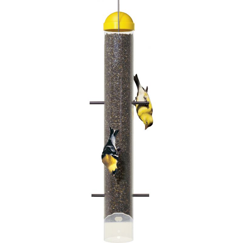 Perky-Pet Upside-Down Thistle Feeder Yellow/Clear