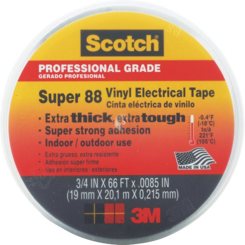Scotch Super 88 Vinyl Plastic Electrical Tape Black
