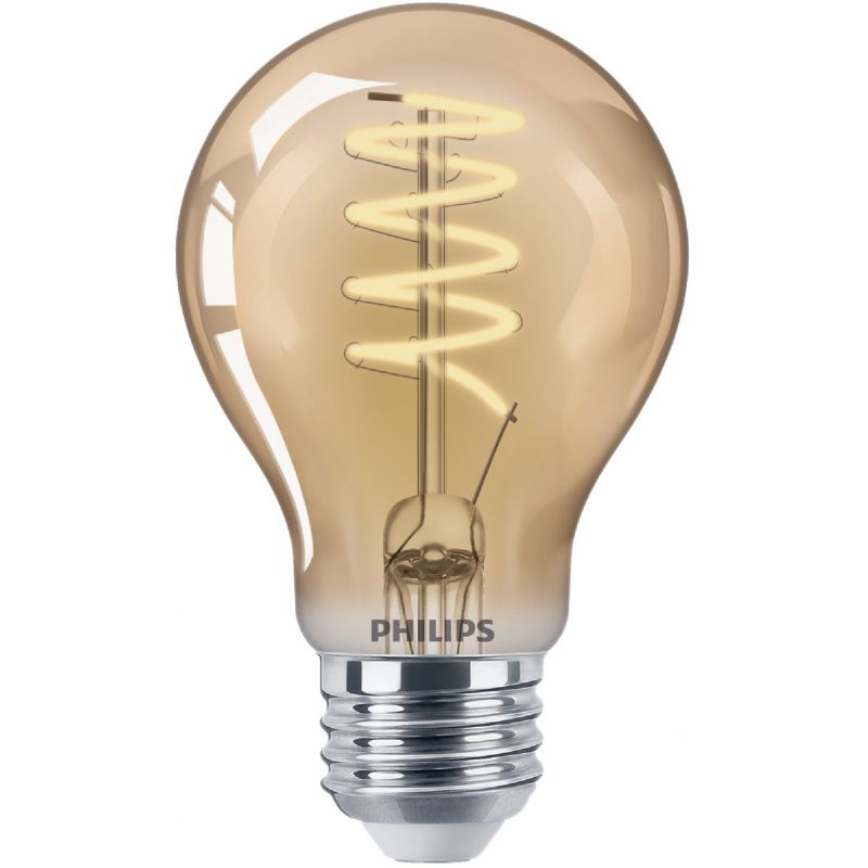 Philips Dimmable Amber Vintage LED A19 Light Bulb