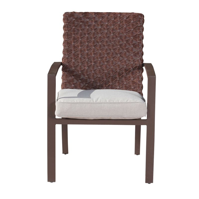 Seasonal Trends 223-MM19-185-7D-BX2 Addison Dining Chair, 24 in W, 27.2 in D, 35.6 in H, Steel Frame, Brown Frame